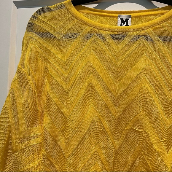M Missoni Sunshine Yellow Chevron Knit Drawstring Hem Top - Picture 8 of 11
